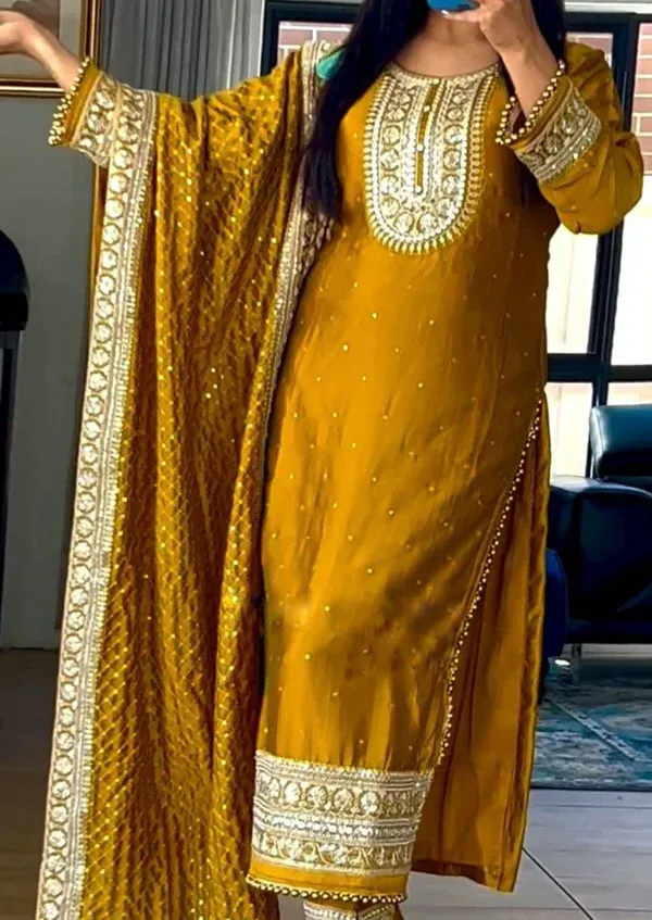 Drape Silk Kurti Set - Image 3