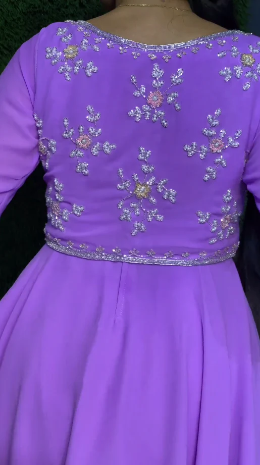 Stylish Floral Printed Designer Gown Kurti with Dupatta - Image 4
