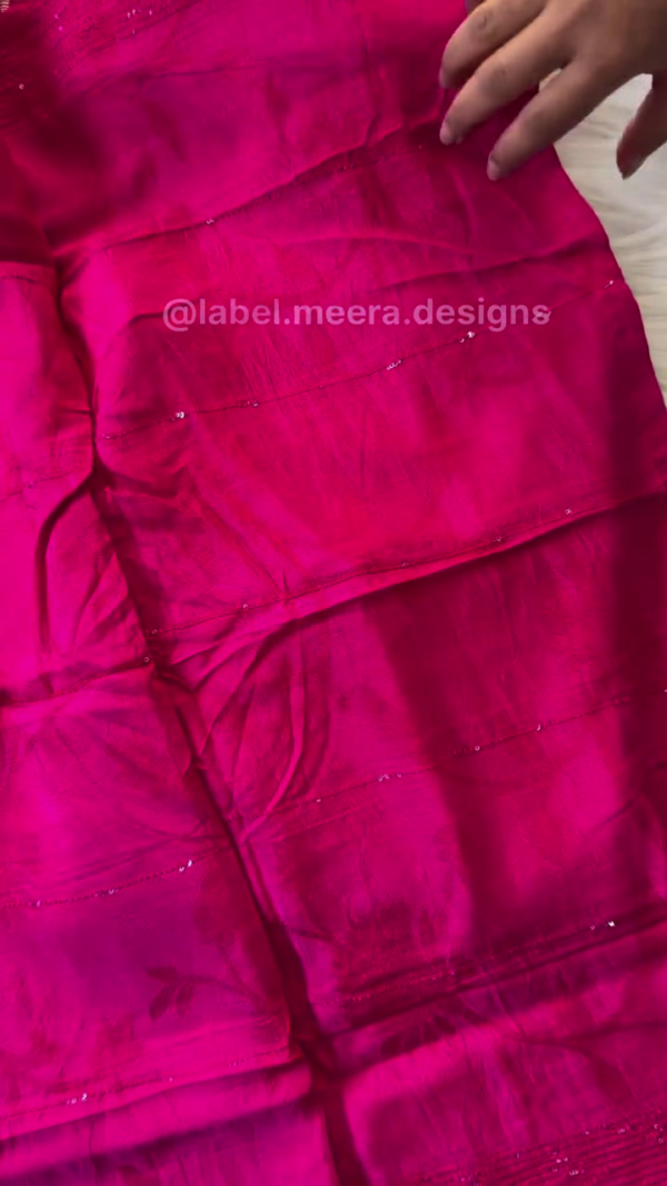 Burgundy Floral Print Kurti with Decorative Neckline - Image 6