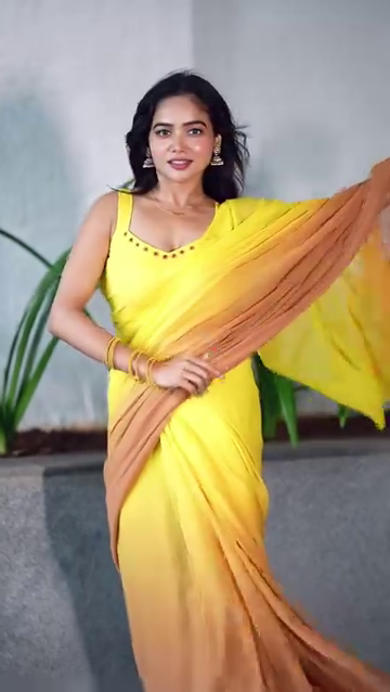 Sun-Kissed Elegance – Radiant Yellow Ombre Saree for Effortless Glamour - Image 3