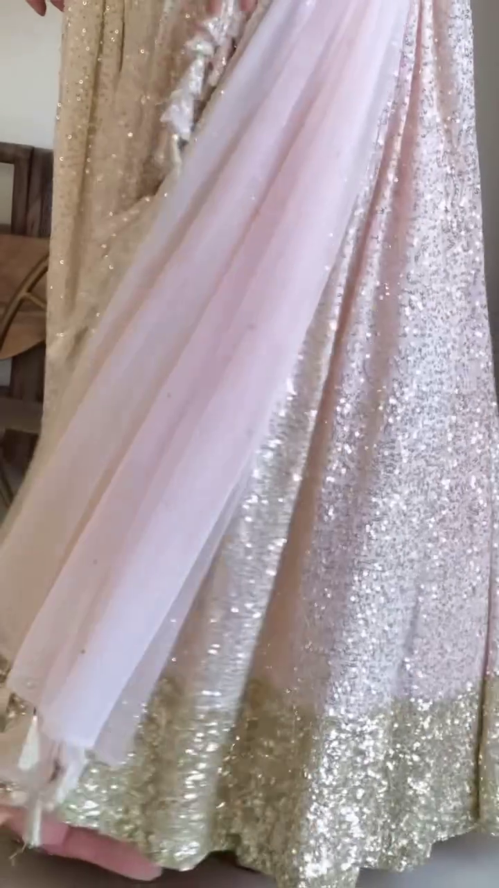 Ethereal Elegance – Shimmering White & Blush Pink Lehenga Set for a Timeless Look - Image 3
