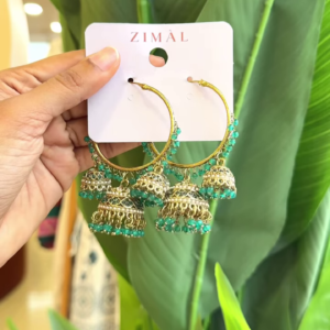 🌿 Enchanting Emerald Hoops: A Fusion of Tradition & Grace 🌿