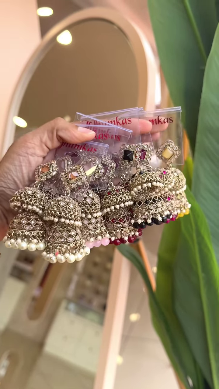 Exquisite Silver-Tone Jhumkas – A Timeless Statement Piece