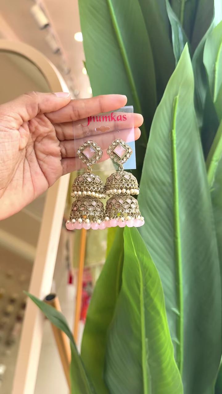 Exquisite Silver-Tone Jhumkas – A Timeless Statement Piece - Image 3