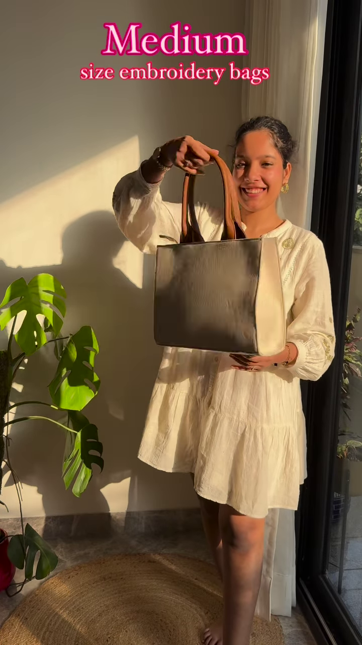 🌸 Medium Embroidered Tote Bags – Handcrafted Floral Elegance - Image 6