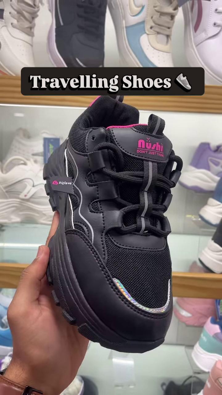 🖤 “Black Love” Chunky Travelling Sneakers – All-Day Comfort Meets Bold Style - Image 2