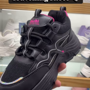 🖤 “Black Love” Chunky Travelling Sneakers – All-Day Comfort Meets Bold Style