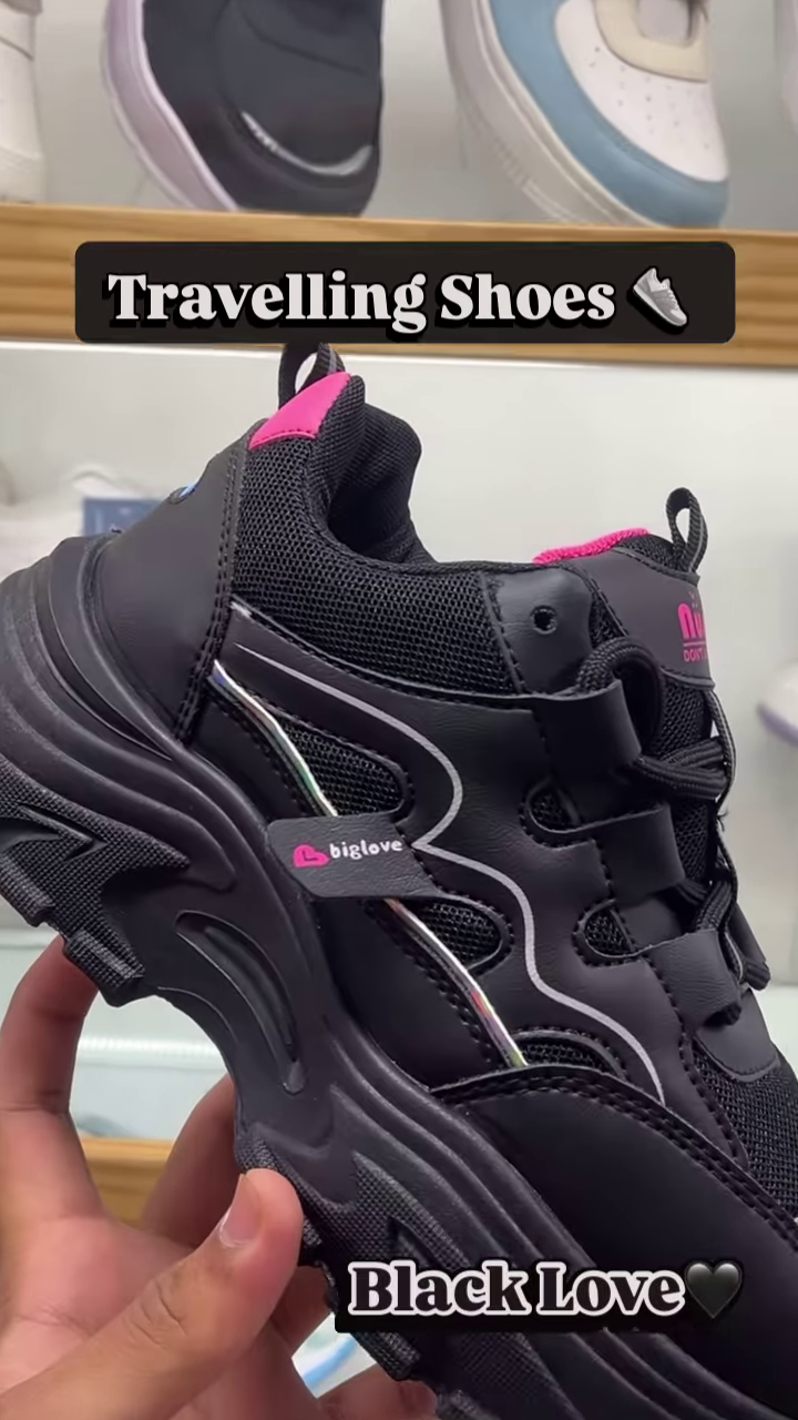 🖤 “Black Love” Chunky Travelling Sneakers – All-Day Comfort Meets Bold Style - Image 4