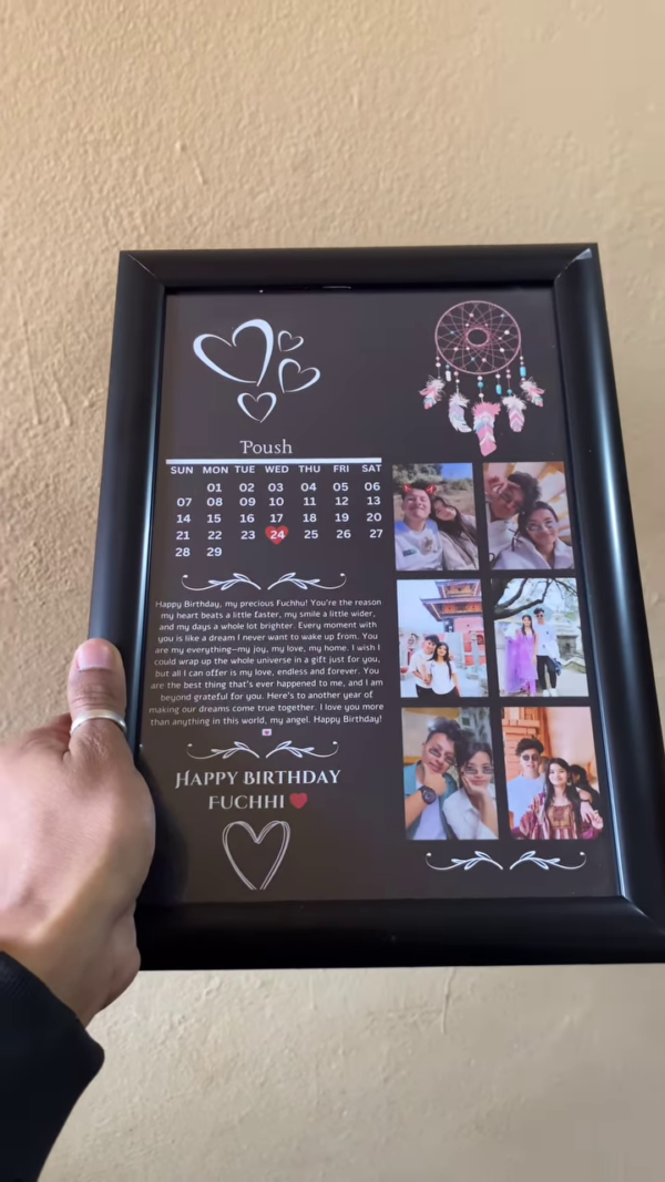 🖼️ Personalized Birthday Calendar Frame – A Gift Full of Memories 💖