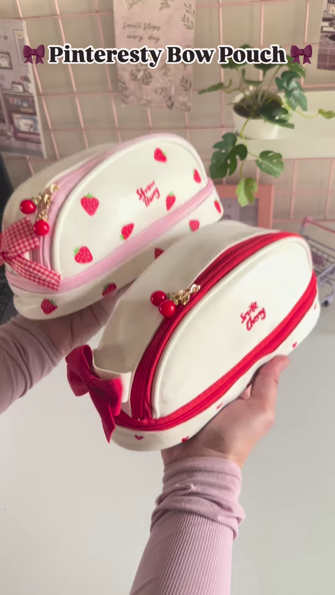 🎀 Pinteresty Bow Pouch – Sweet, Soft & So Aesthetic 🍓