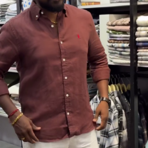 Men's Pure Linen Casual Shirt & Straight Fit Linen Trousers Set - Perfect for Summer Breezes