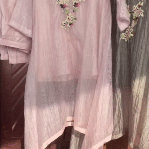 Luxe Crinkle Embroidered Tunic – Floral Cascade Edition