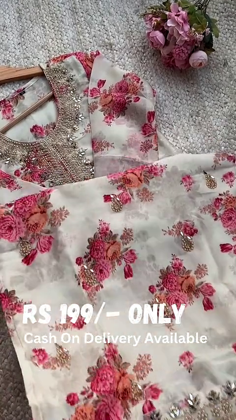 Elegant Floral Embroidered Kurta Set with Detailed Sequins - Image 2
