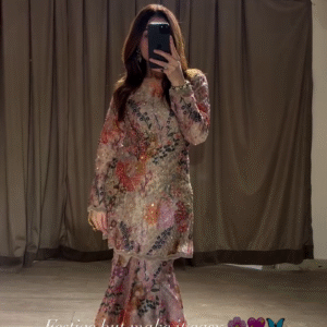 Elegant Floral Embellished Festive Wear Dress with Intricate Sequin Detailing