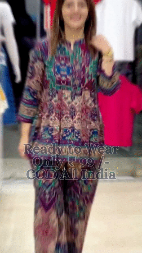 💖Elegant Indo-Tribal Printed Cotton Co-Ord Set for Women💖 - Image 9