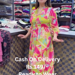Geometric Multi-Color Printed Fit & Flare Dress