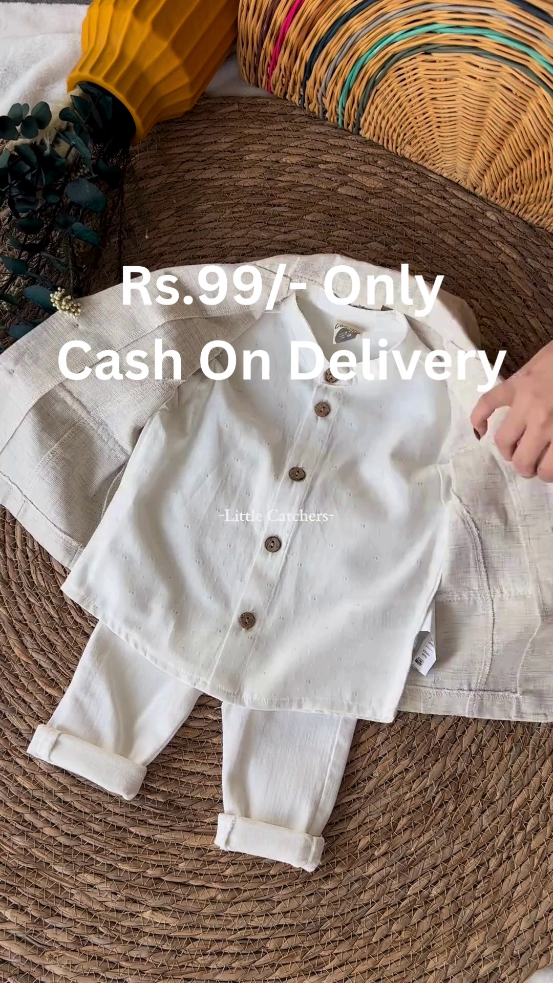 Premium Baby Boy Festive 3-Piece Set with Shirt, Coat, and Pants - Image 3