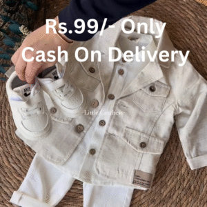 Premium Baby Boy Festive 3-Piece Set with Shirt, Coat, and Pants