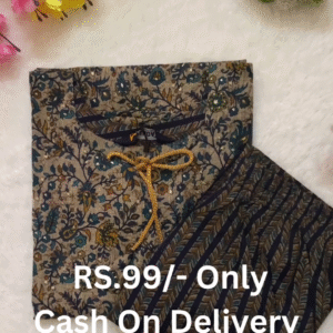 Traditional Ethnic Printed Kurti with Pant Set – Elegant Daily Wear for Women