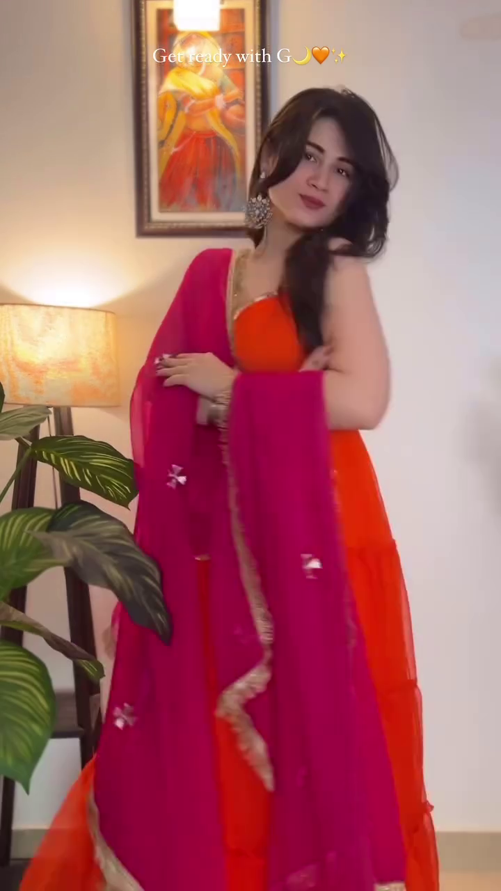 Elegant Fiery Coral Anarkali Maxi Dress 🌺✨ | Sleeveless Ethnic Chic Gown for Festive & Party Wear - Image 5