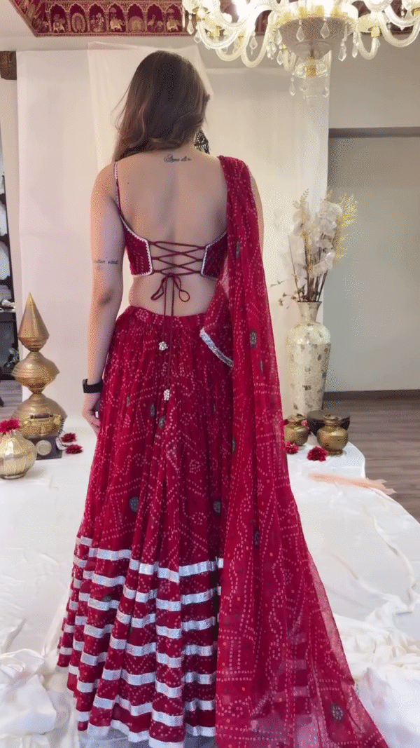 💃 Glamorous Maroon Mirror-Work Lehenga Set ✨ | Festive & Wedding Ready - Image 5