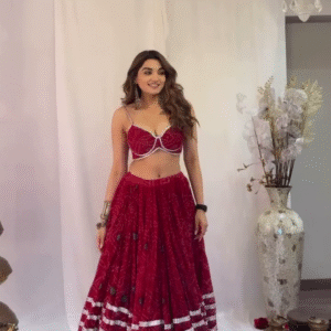 💃 Glamorous Maroon Mirror-Work Lehenga Set ✨ | Festive & Wedding Ready