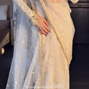 ✨ Golden Glam Saree 👑 | Pure Grace in Every Drape 🌙