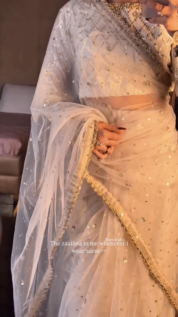 ✨ Golden Glam Saree 👑 | Pure Grace in Every Drape 🌙 - Image 3