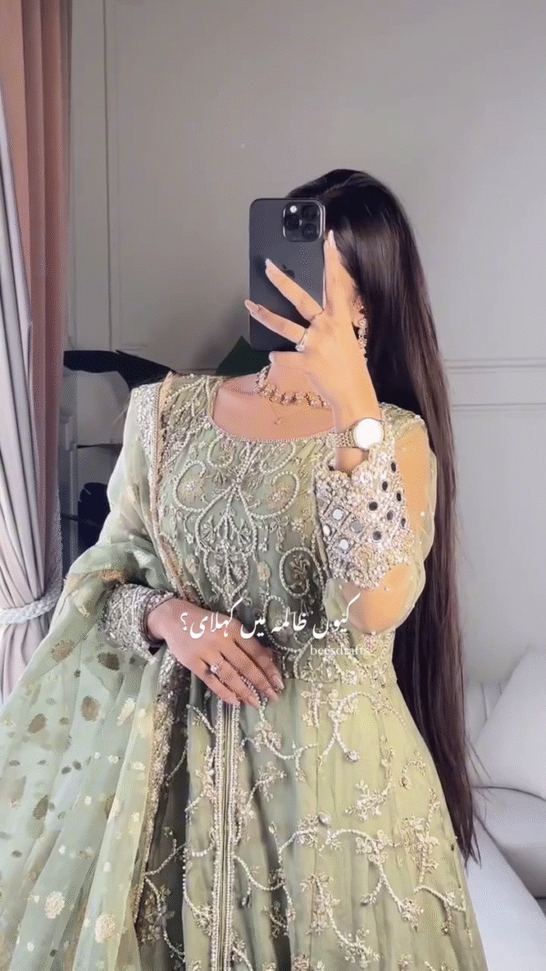 💚 Regal Olive Green Bridal Ensemble 👑 | Fit for the Queen You Are ✨ - Image 2