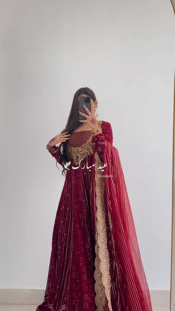 ❤️ Velvet Rose Festive Ensemble | Eid & Wedding Perfection 💫 - Image 6