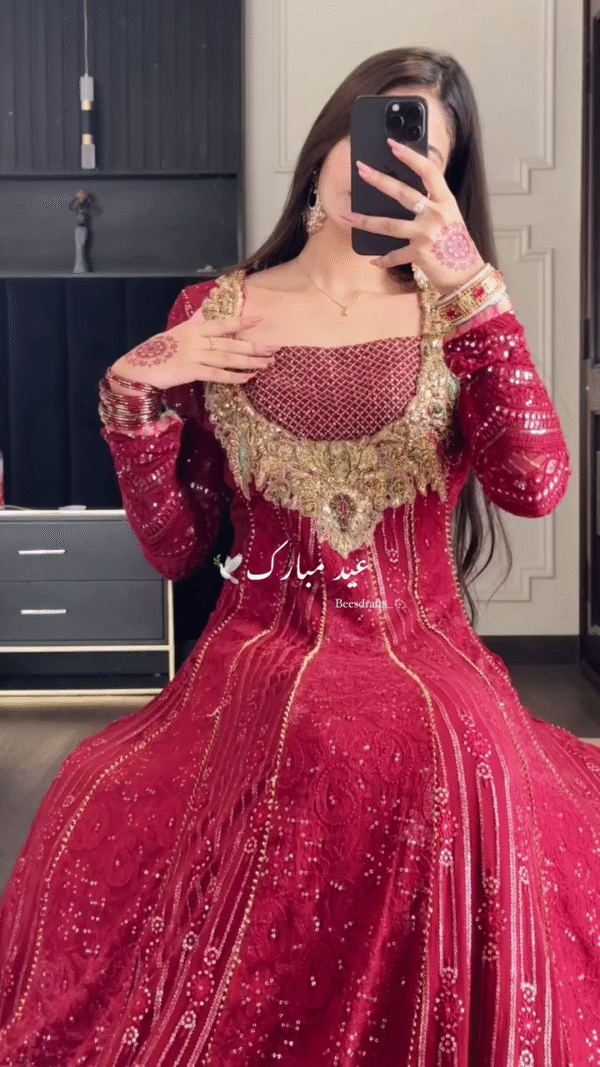 ❤️ Velvet Rose Festive Ensemble | Eid & Wedding Perfection 💫 - Image 8