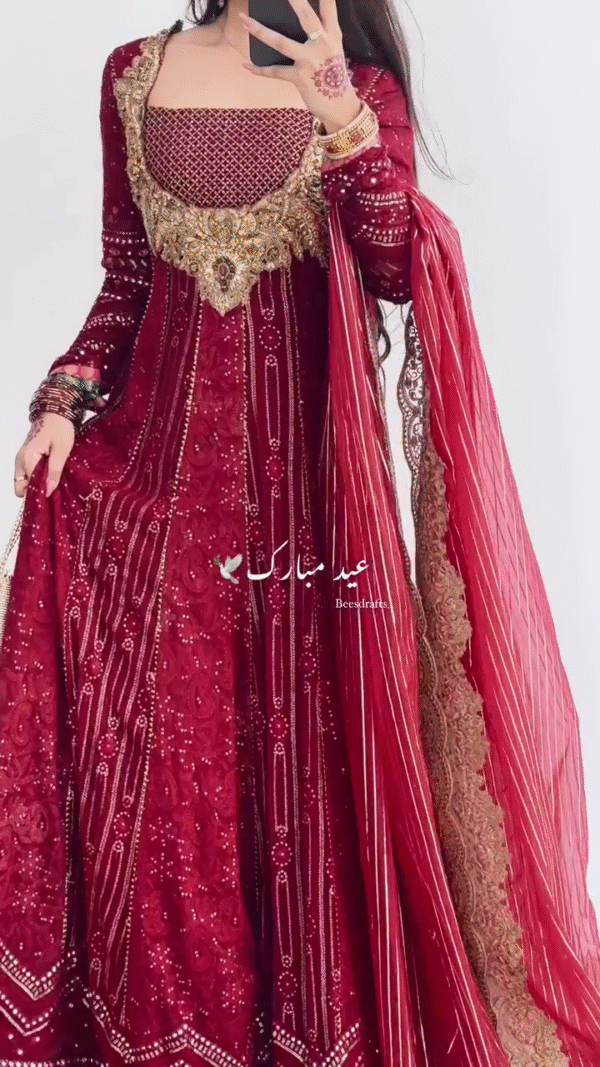 ❤️ Velvet Rose Festive Ensemble | Eid & Wedding Perfection 💫 - Image 5