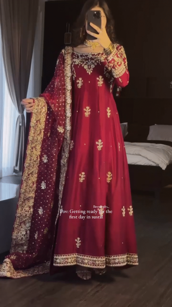 🛍️✨ Royal Maroon Bridal Set ✨💍