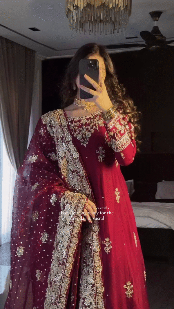 🛍️✨ Royal Maroon Bridal Set ✨💍 - Image 3