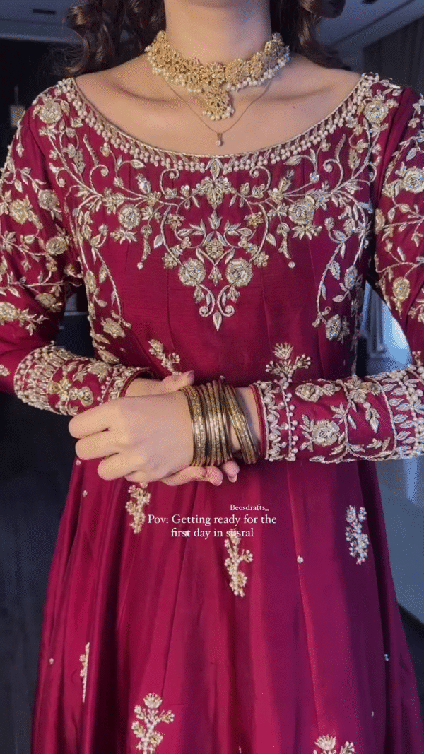 🛍️✨ Royal Maroon Bridal Set ✨💍 - Image 5