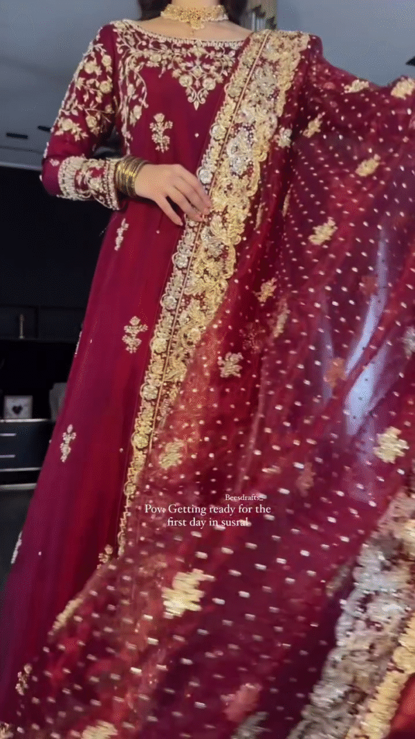 🛍️✨ Royal Maroon Bridal Set ✨💍 - Image 8
