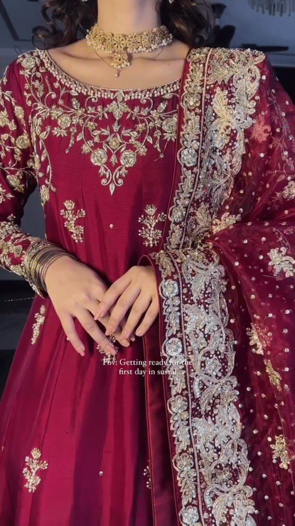 🛍️✨ Royal Maroon Bridal Set ✨💍 - Image 4