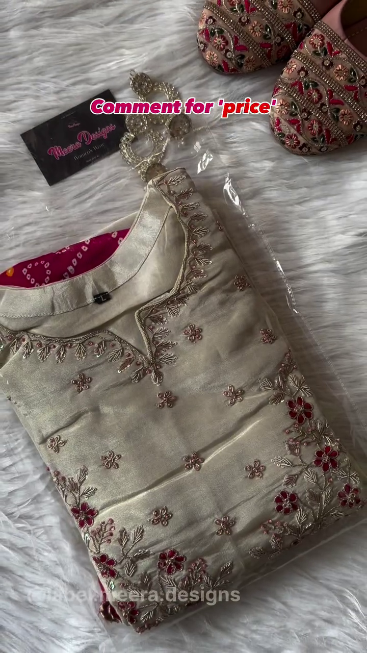 Premium Golden Silk Embroidered Straight Kurta with Handcrafted Floral Detailing for Weddings & Special Occasions ππΌπ - Image 3