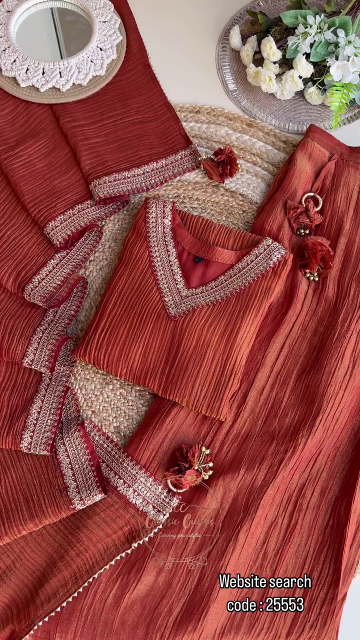 Golden Silk Kurti with Hand Embroidery 🌟 | Elegant Party Wear & Festive Outfit"
