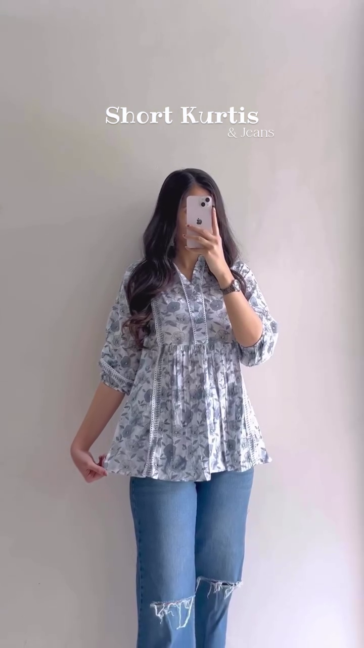 Black Ikat Print Short Kurti – Trendy Ethnic Top for Jeans & Casual Wear - Image 8