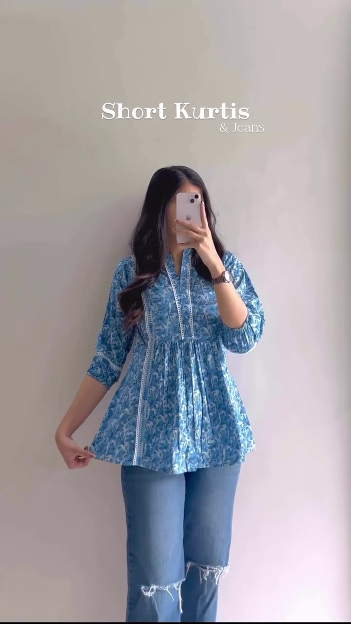 Black Ikat Print Short Kurti – Trendy Ethnic Top for Jeans & Casual Wear - Image 6