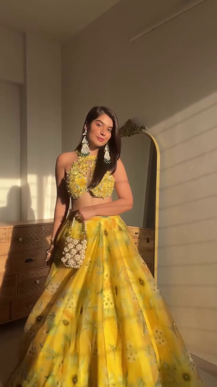 Sunshine Yellow Embroidered Lehenga Choli – Elegant Festive & Wedding Wear