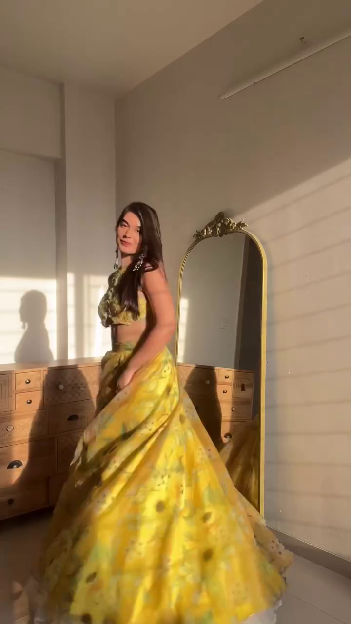 Sunshine Yellow Embroidered Lehenga Choli – Elegant Festive & Wedding Wear - Image 4