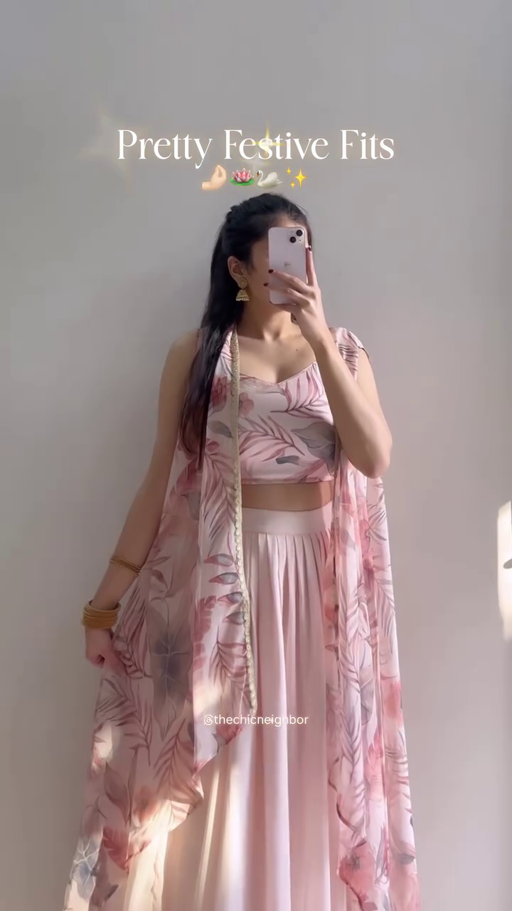 Elegant White Festive Co-ord Set with Embroidered Crop Top & Cape Dupatta - Image 3