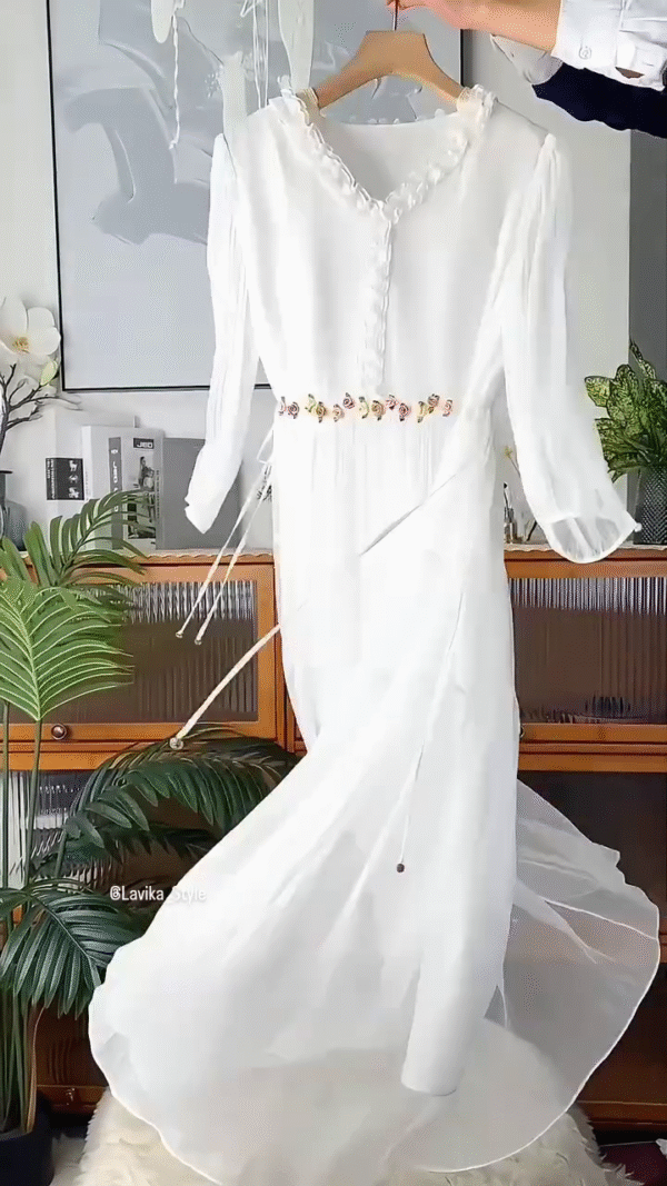 Flowing elegance wrapped in white serenity - Image 2