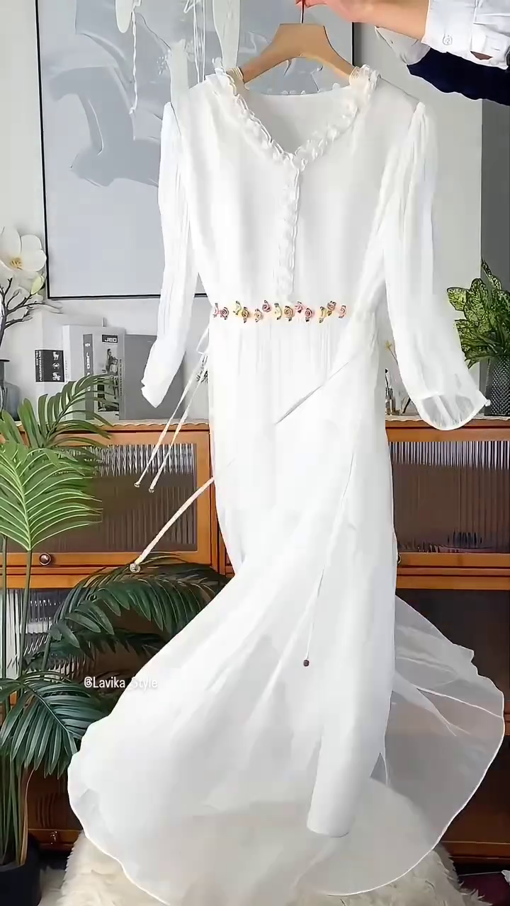 Flowing elegance wrapped in white serenity - Image 2