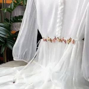 Flowing elegance wrapped in white serenity