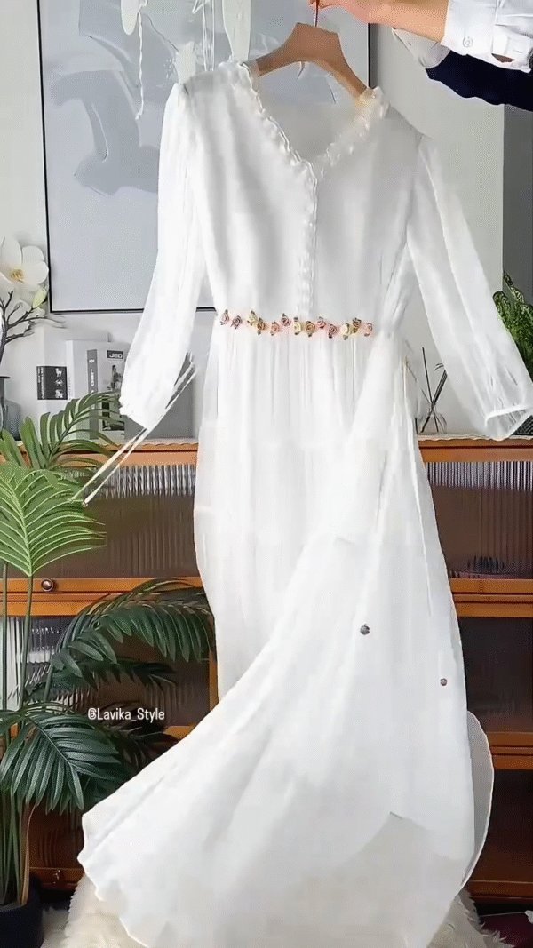 Flowing elegance wrapped in white serenity - Image 3