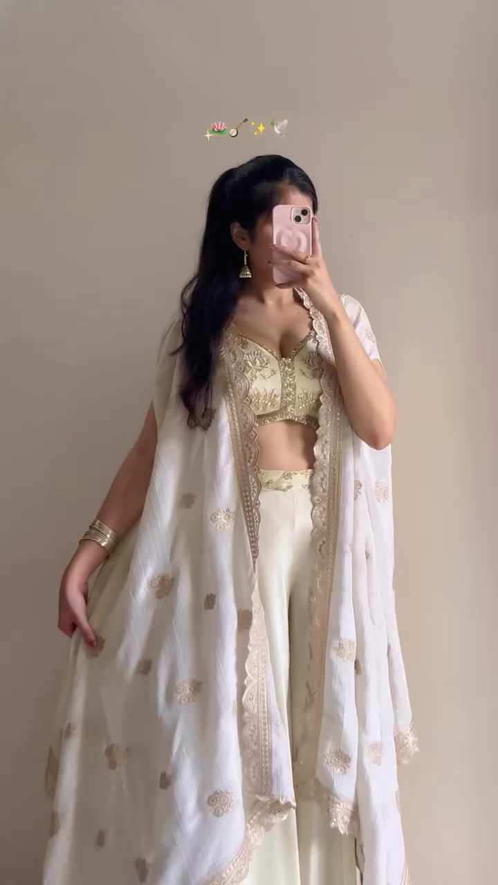 Mint Green Embroidered Festive Co-Ord Set – Elegant Party Wear - Image 4