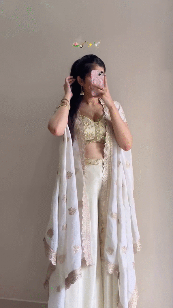 Mint Green Embroidered Festive Co-Ord Set – Elegant Party Wear - Image 5